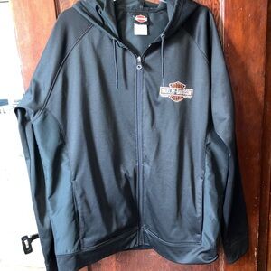 HARLEY-DAVIDSON  MENS BLACK FULL ZIP HOODED SOFTSHELL  JACKET XL